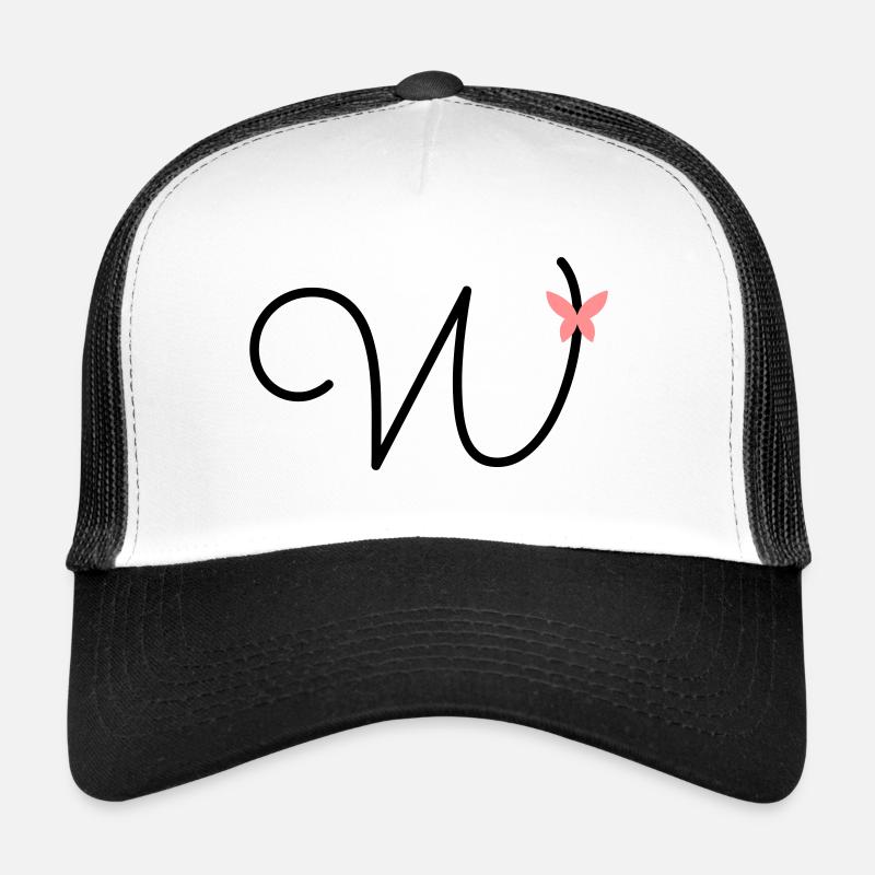 Lettre W Papillon Lettre Casquette trucker 