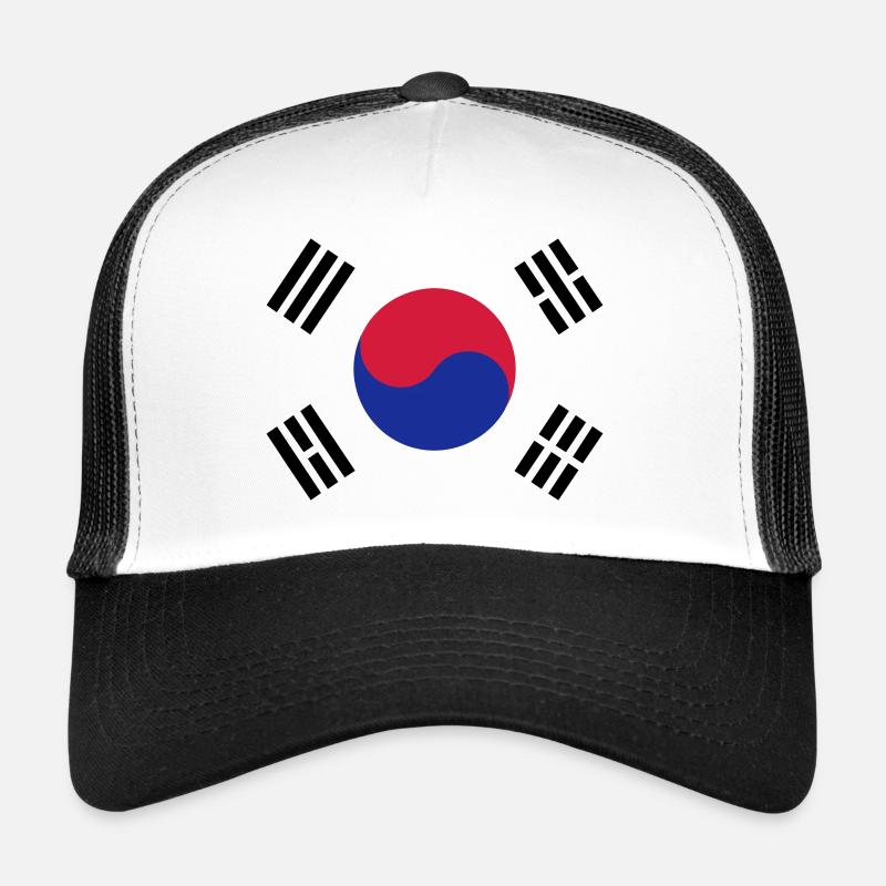 Drapeau de la Corée - Casquette trucker  - blanc/noir