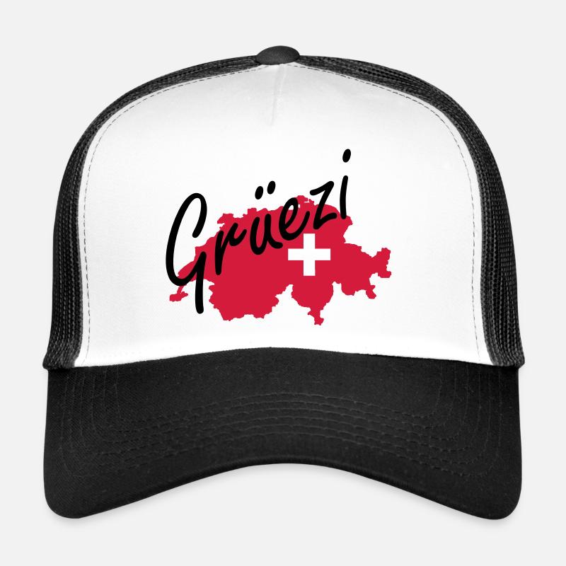 grüezi - Casquette trucker - blanc/noir