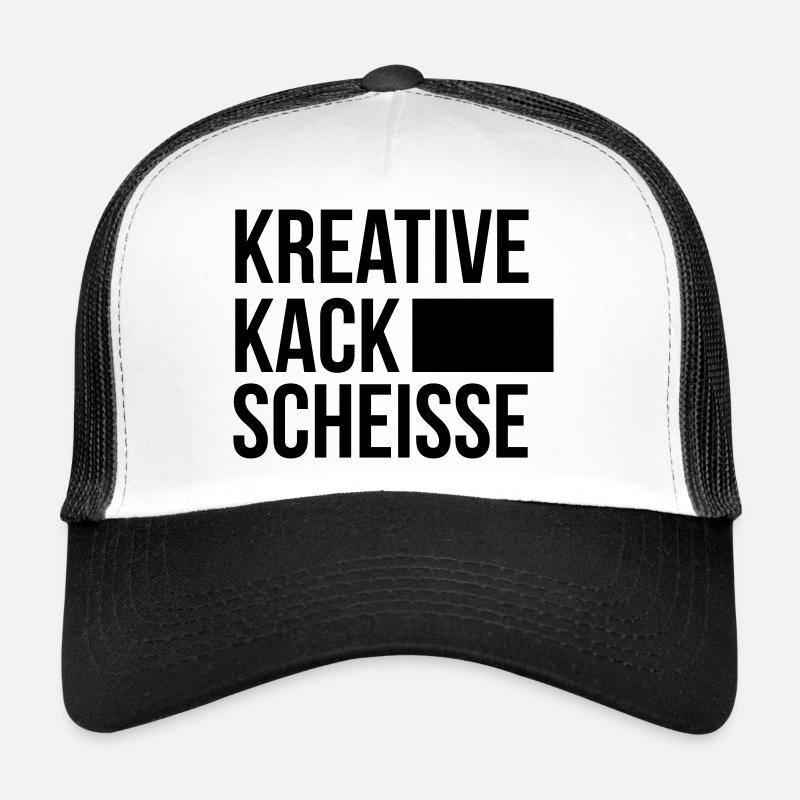 KREATIVE KACK SCHEISSE - Trucker Cap - Weiß/Schwarz