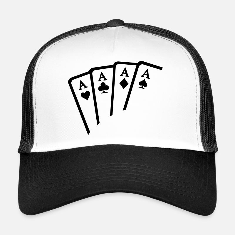 Poker - Trucker Cap - Weiß/Schwarz
