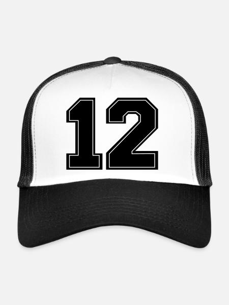 12_nr_2 - Casquette trucker  - blanc/noir - Devant