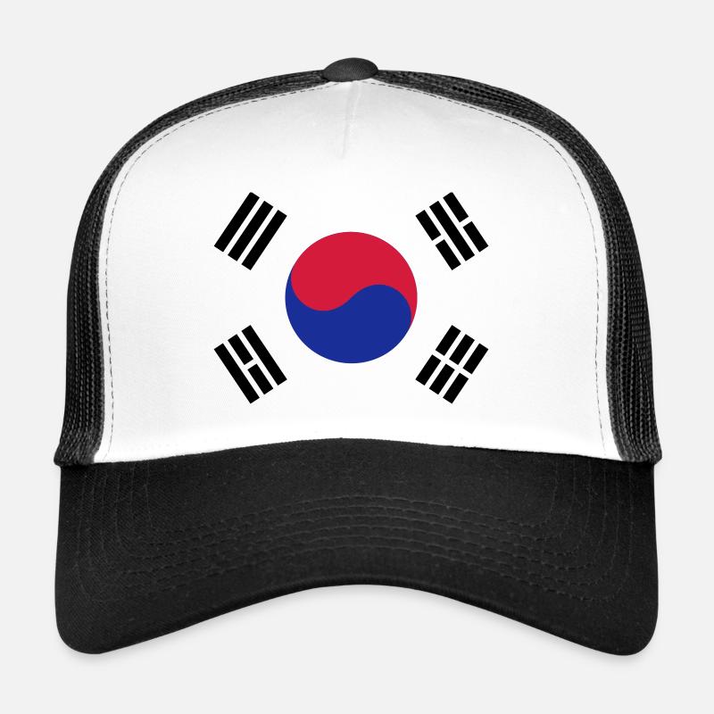 Südkorea - Trucker Cap - Weiß/Schwarz