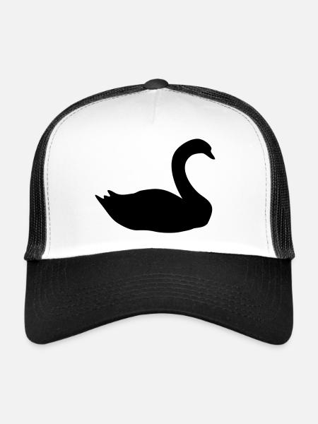 Swan - Trucker Cap - white/black - Front