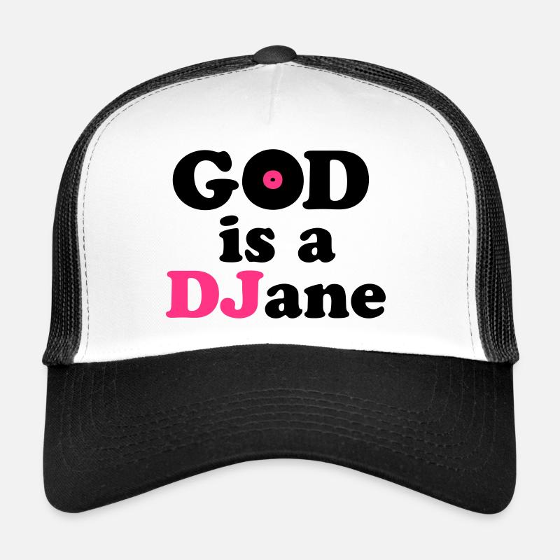 God is a DJane - Trucker Cap - Weiß/Schwarz