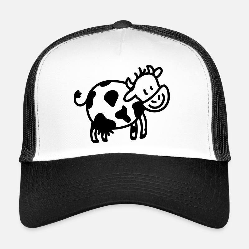 runde kleine Kuh - line - Trucker Cap - Weiß/Schwarz