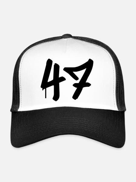 Tag : 47 - Casquette trucker  - blanc/noir - Devant