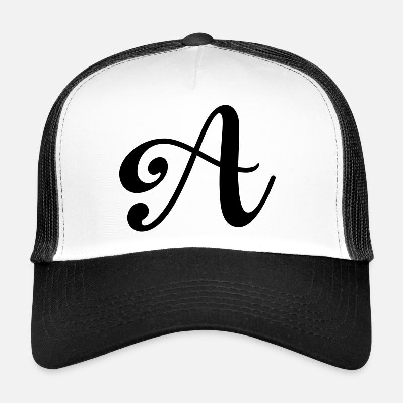 buchstabe a - Trucker Cap - Weiß/Schwarz