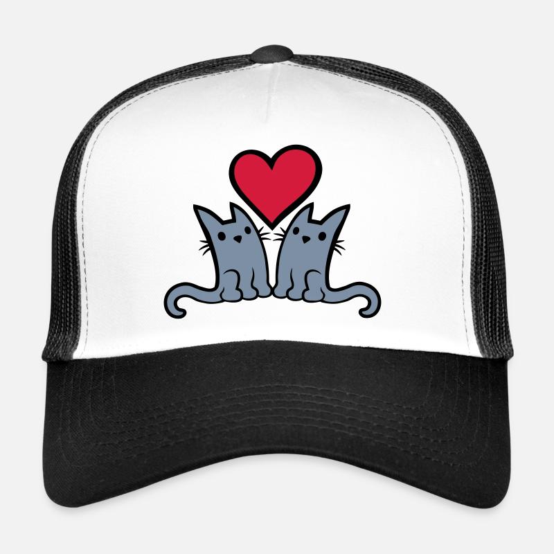 Couple amoureux chats mignons Casquette trucker 