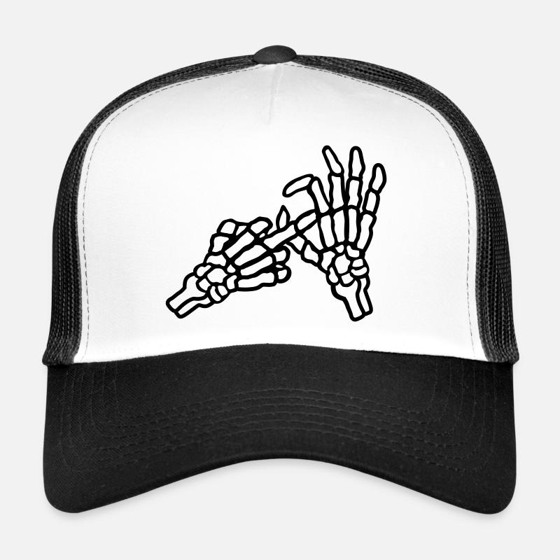 Trou du majeur Geste Squelette Casquette trucker 