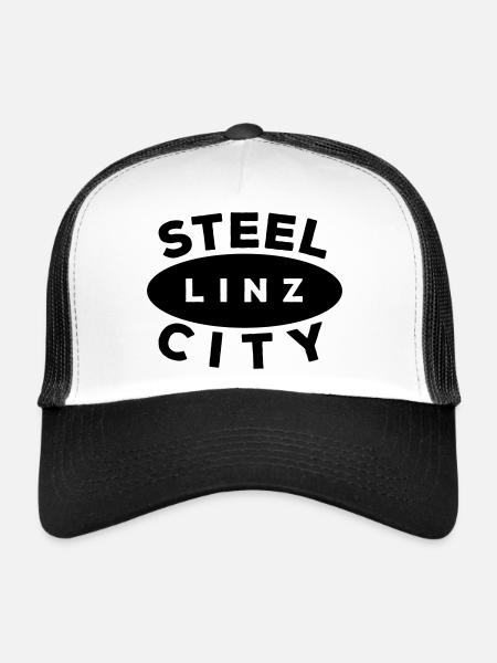 LOGO Oval Linz Steel City - Trucker Cap - Weiß/Schwarz - Vorne