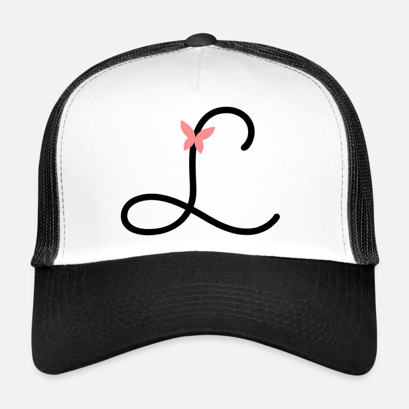 Letter L Butterfly Letter Trucker Cap