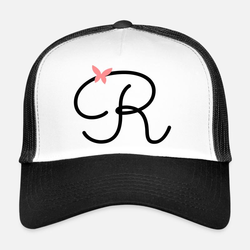 Letter R Butterfly Letter Trucker Cap