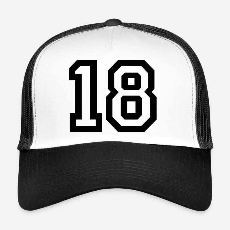 18 Collegestyle - Trucker Cap - Weiß/Schwarz