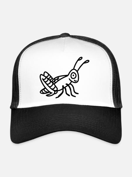 Grasshopper - line - Trucker Cap - white/black - Front