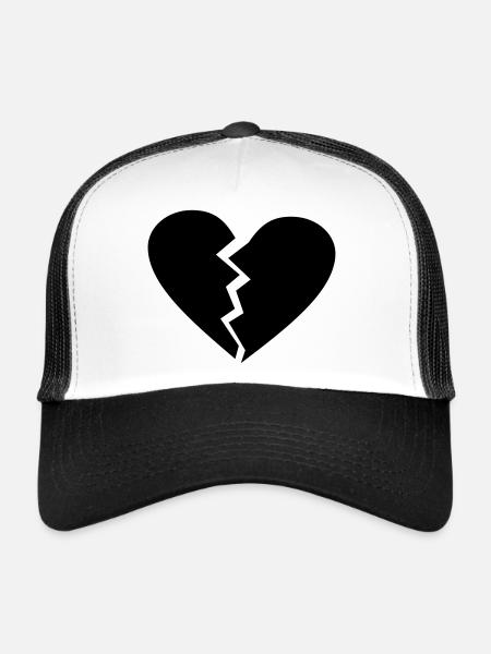 love broken heart - Casquette trucker  - blanc/noir - Devant