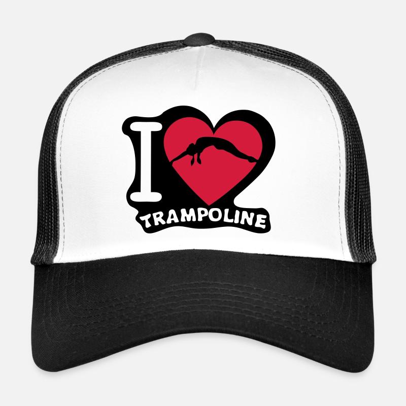 ich liebe Trampolin Herz Herz 1 - Trucker Cap - Weiß/Schwarz