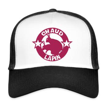 chaud lapin expression logo sexe - Casquette trucker  - blanc/noir - Devant