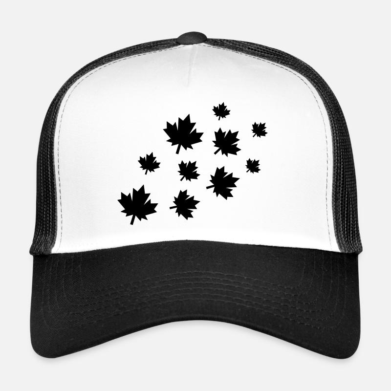 Maple Leaves - Trucker Cap - white/black