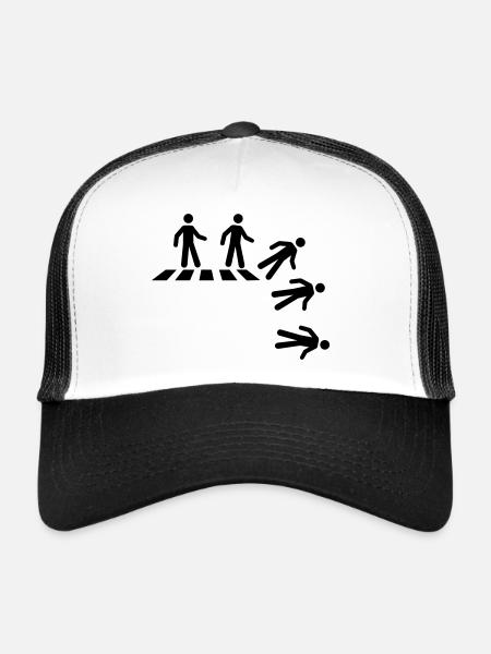 Collez le chiffre au passage clouté - Casquette trucker  - blanc/noir - Devant