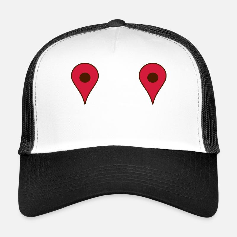 Map pin - Casquette trucker  - blanc/noir