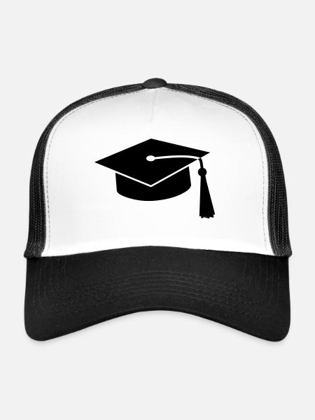 graduation hat v2 - Casquette trucker  - blanc/noir - Devant