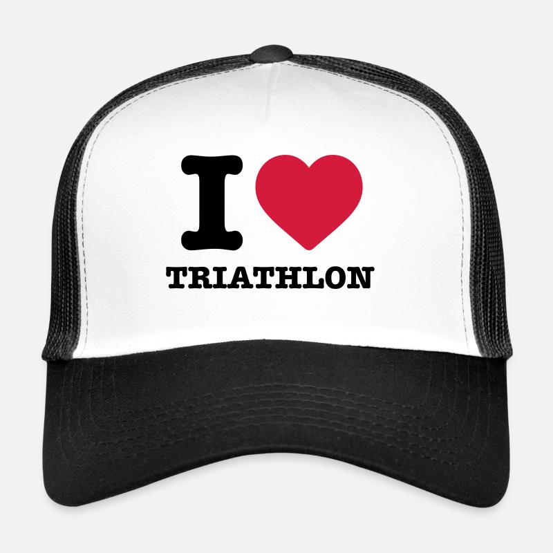 I love Triathlon Triathlet Marathon Schwimmen Rad Trucker Cap