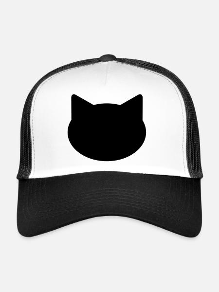 chatte - Casquette trucker  - blanc/noir - Devant