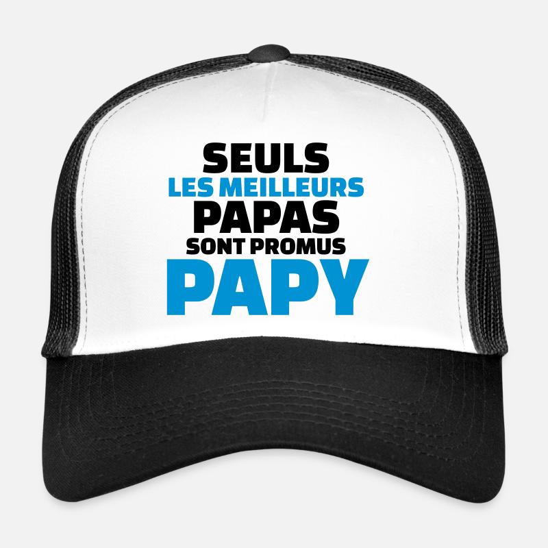 seuls les meilleurs papas sont promus papy - Casquette trucker  - blanc/noir