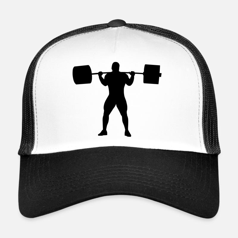 Kniebeuge start - Trucker Cap - Weiß/Schwarz