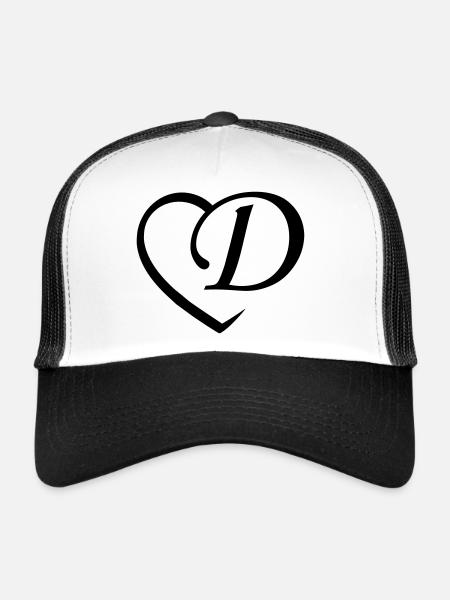 Love letter D. - Trucker Cap - white/black