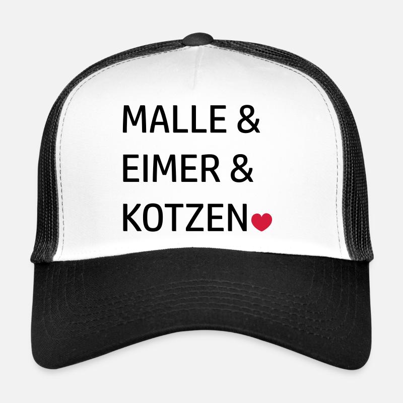 Mallorca Gruppen Sprüche Malle & Eimer & kotzen Trucker Cap