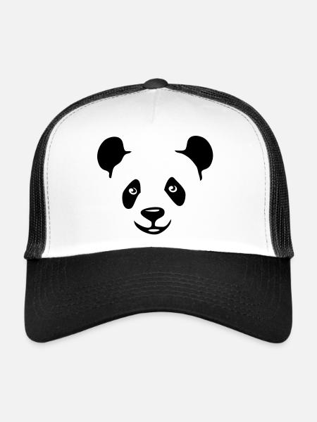 panda teddy bear cute animal t-shirt - Trucker Cap - white/black - Front