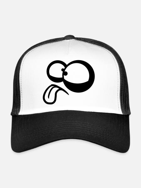 Crazy Comic Eyes - Casquette trucker  - blanc/noir - Devant