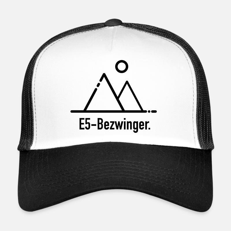 E5 Bezwinger - für Alpenüberquerer - Trucker Cap - Weiß/Schwarz