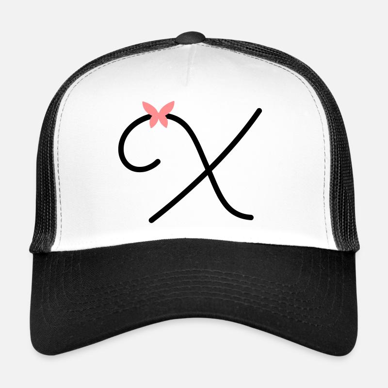 Lettre X Papillon Lettre Casquette trucker 
