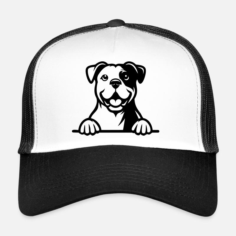 Bouledogue américain - Casquette trucker  - blanc/noir