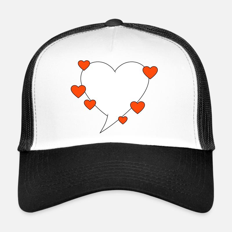 Bulle de dialogue avec des cœurs Casquette trucker 