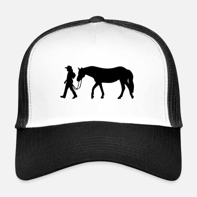 Cavalier western avec cheval équitation autocollant Casquette trucker 
