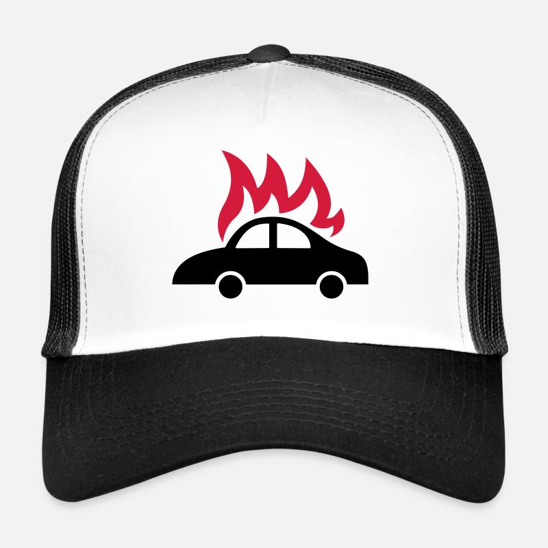 burning car Trucker Cap