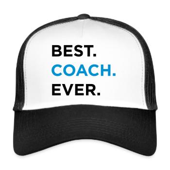 Best Coach Ever - Trucker Cap - Weiß/Schwarz - Vorne