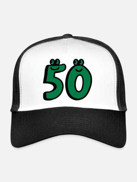 50 - Cinquante - Casquette trucker  - blanc/noir - Devant