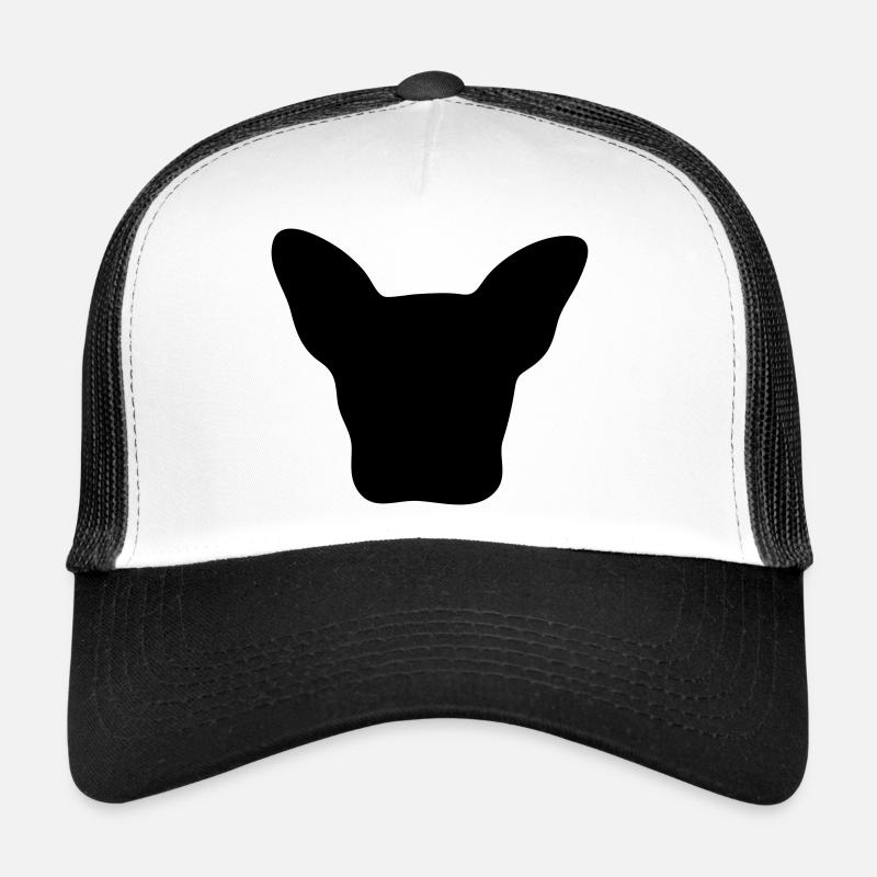Französischer Bulldogge Kopf - Trucker Cap - Weiß/Schwarz