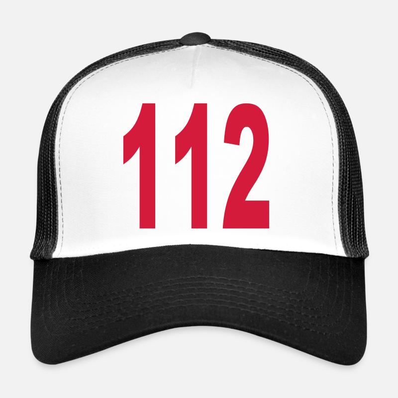 Notruf 112 - Trucker Cap - Weiß/Schwarz