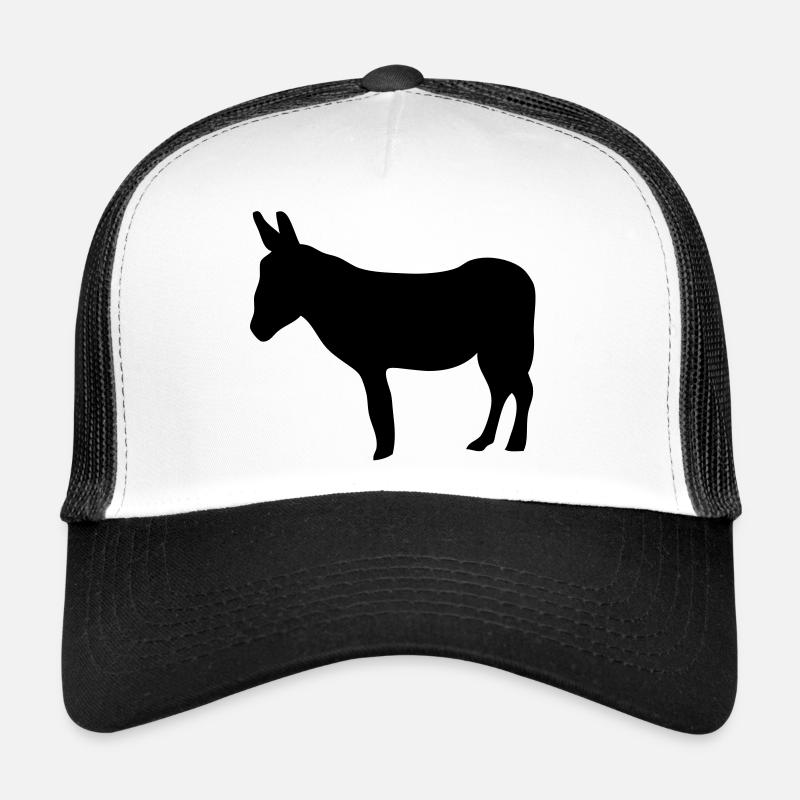 animaux fermer ane - Casquette trucker  - blanc/noir