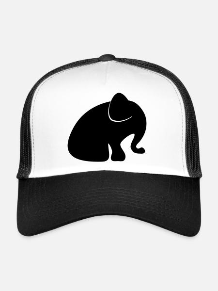 éléphant bébé - Casquette trucker  - blanc/noir - Devant