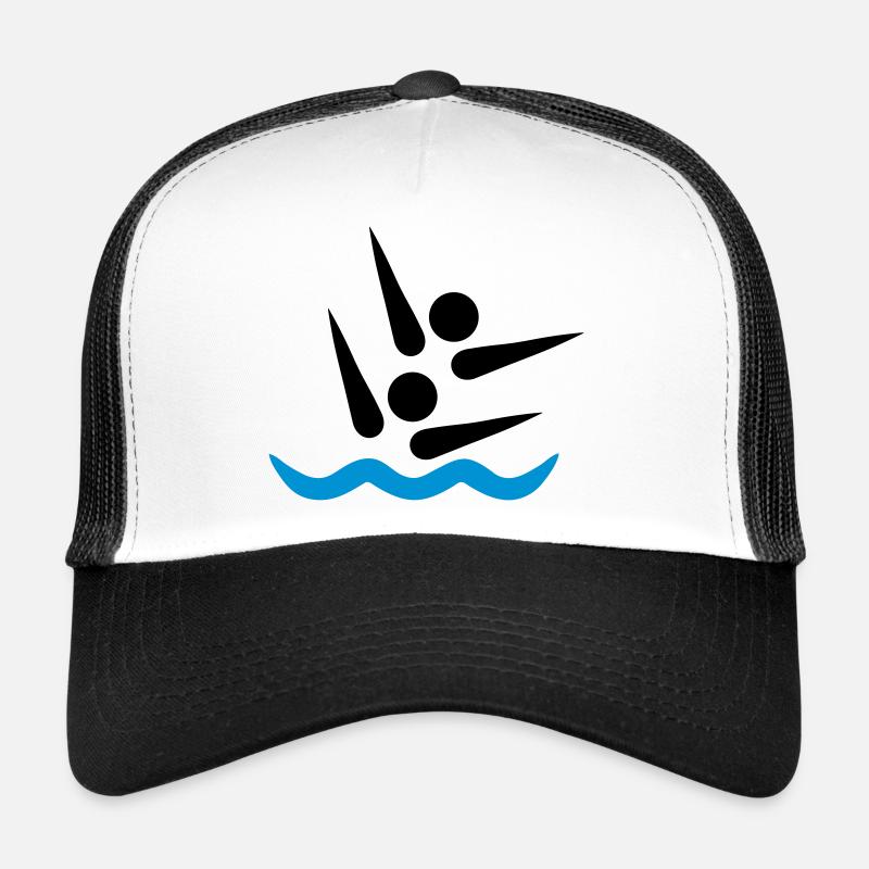 Natation synchronisée - Casquette trucker  - blanc/noir