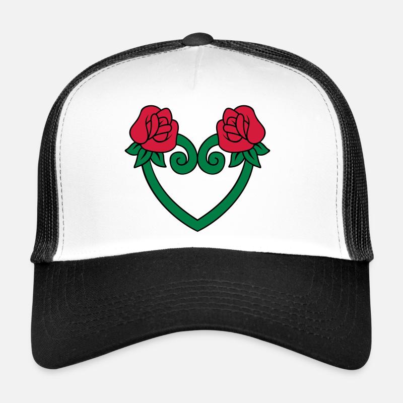 Rose Blumen-Herz 3c Trucker Cap