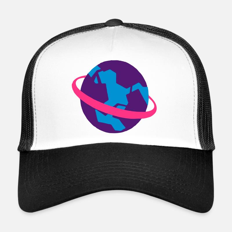 Cartoon Alien Planet - Trucker Cap - white/black