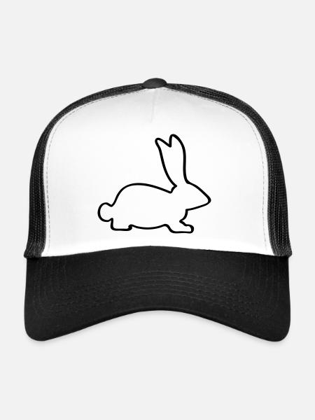 Rabbit - Trucker Cap - white/black - Front